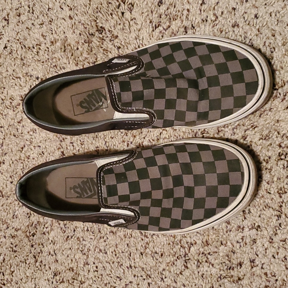 Checkered Vans slip on sneakers